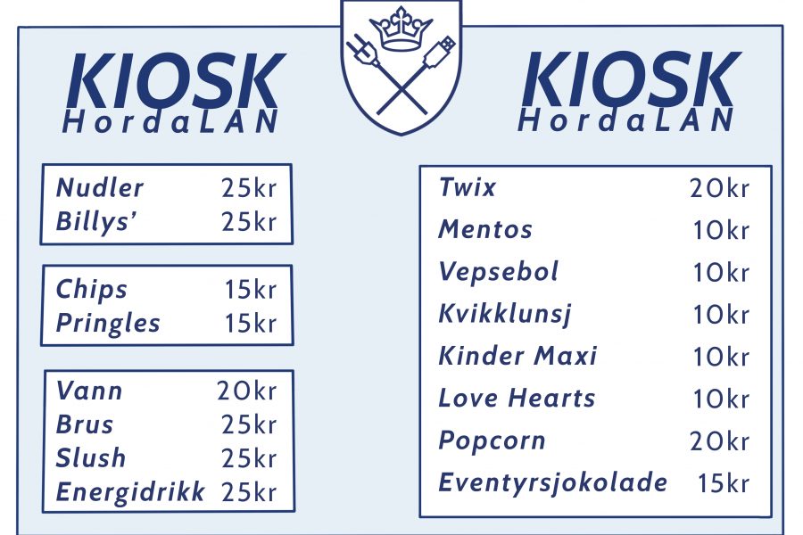 Kioskutvalg og priser HordaLAN 2024